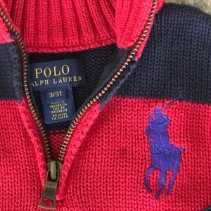 Ralph Lauren Polo half zip striped top